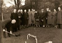 Digging the sod for the hall about 1955